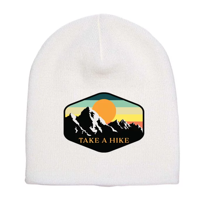 TAKE A HIKE RETRO VINTAGE OUTDOOR HIKING Short Acrylic Beanie