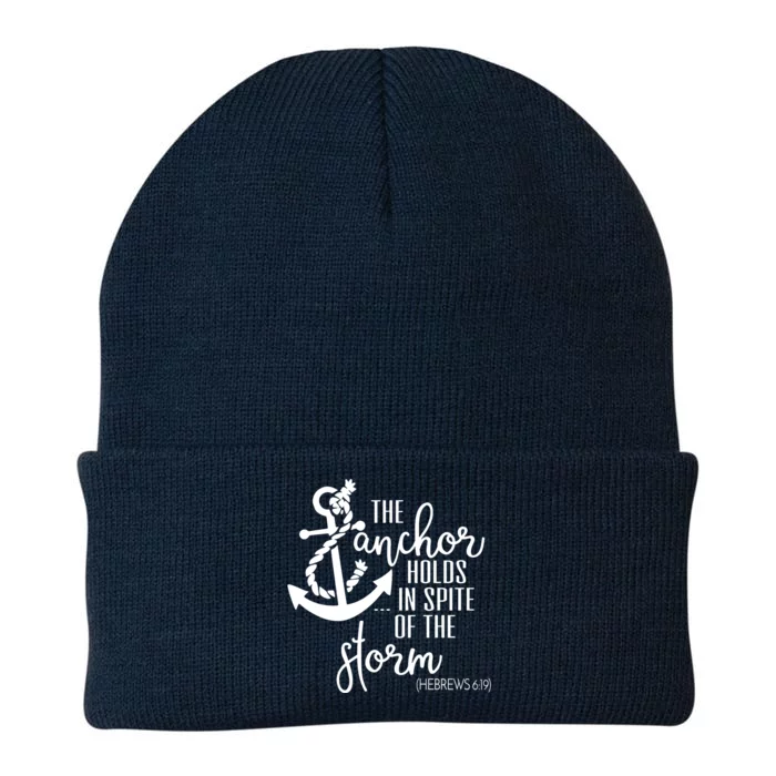 The Anchor Holds In Spite Of The Storm Knit Cap Winter Beanie