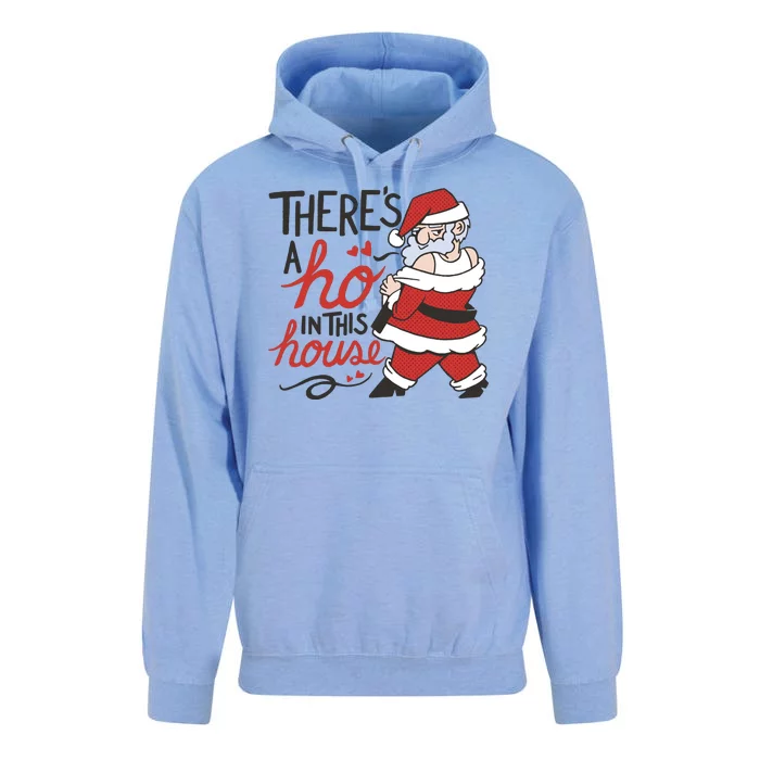 There's A Ho In This House Funny Santa Unisex Surf Hoodie