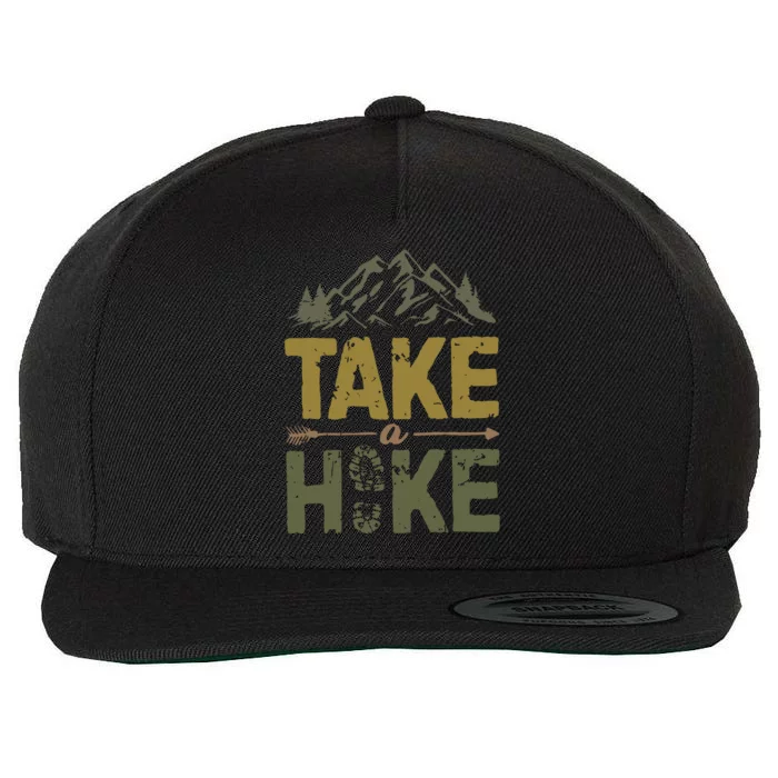 Take A Hike Adventure Camping Lover Mountain Hiker Hiking Lover Wool Snapback Cap