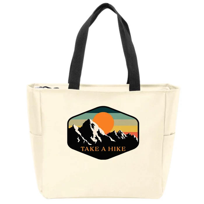 Take A Hike Retro Vintage Outdoor Hiking Zip Tote Bag