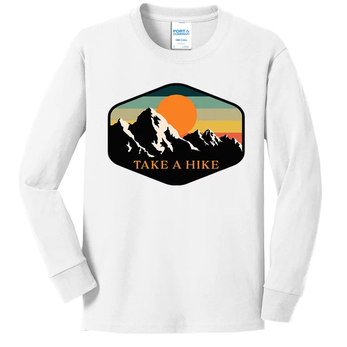 Take A Hike Retro Vintage Outdoor Hiking Kids Long Sleeve Shirt