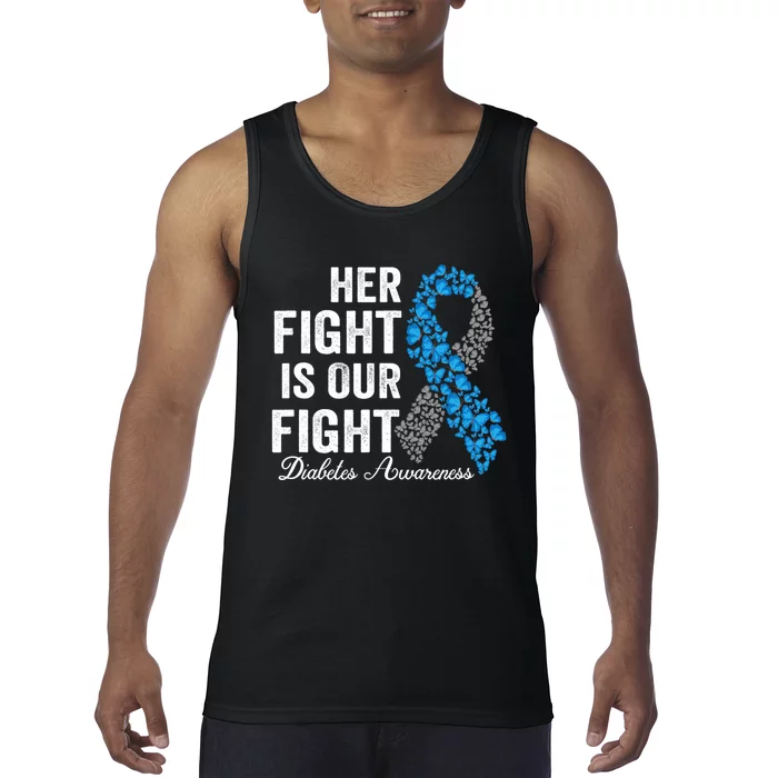 T1D Apparel Her Fight Is Our Fight Type 1 Diabetes Awareness Tank Top