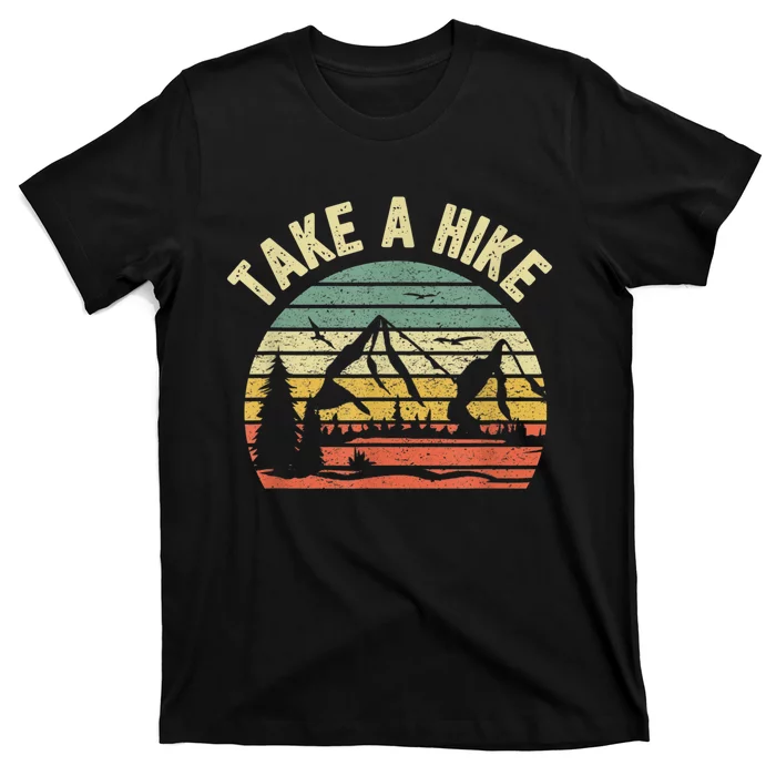 Take A Hike Retro Hiker Outdoors Camping Nature Hiking T-Shirt