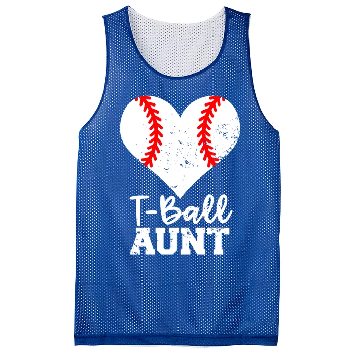 Tball Aunt Heart Funny Tee Ball Aunt Gift Mesh Reversible Basketball Jersey Tank