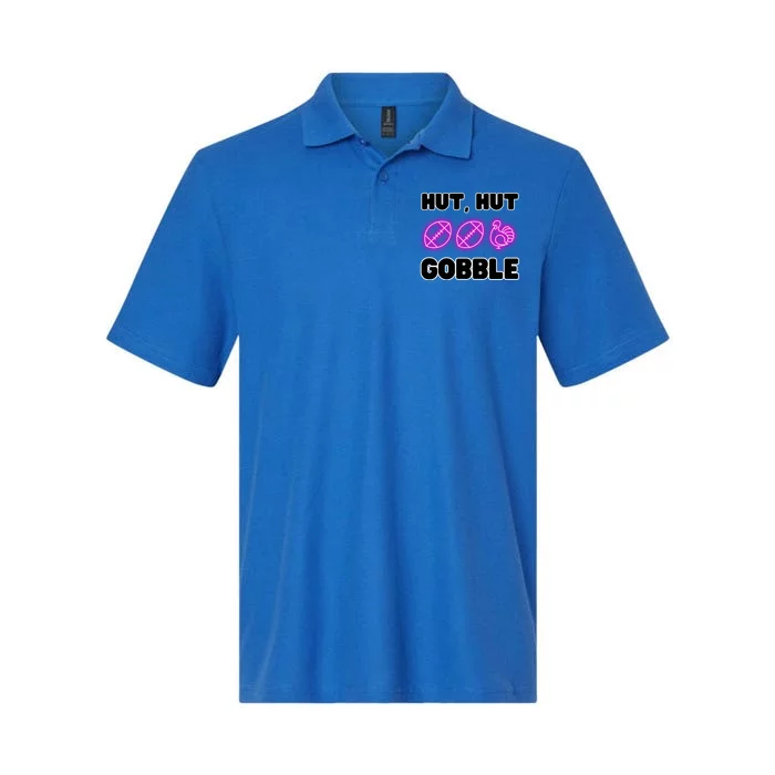 Thanksgiving Autumn Hut Hut Gobble Turkey Football Funny Gift Softstyle Adult Sport Polo