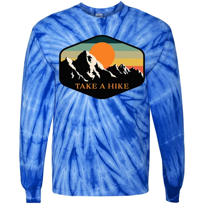 Take A Hike Retro Vintage Outdoor Hiking Tie-Dye Long Sleeve Shirt