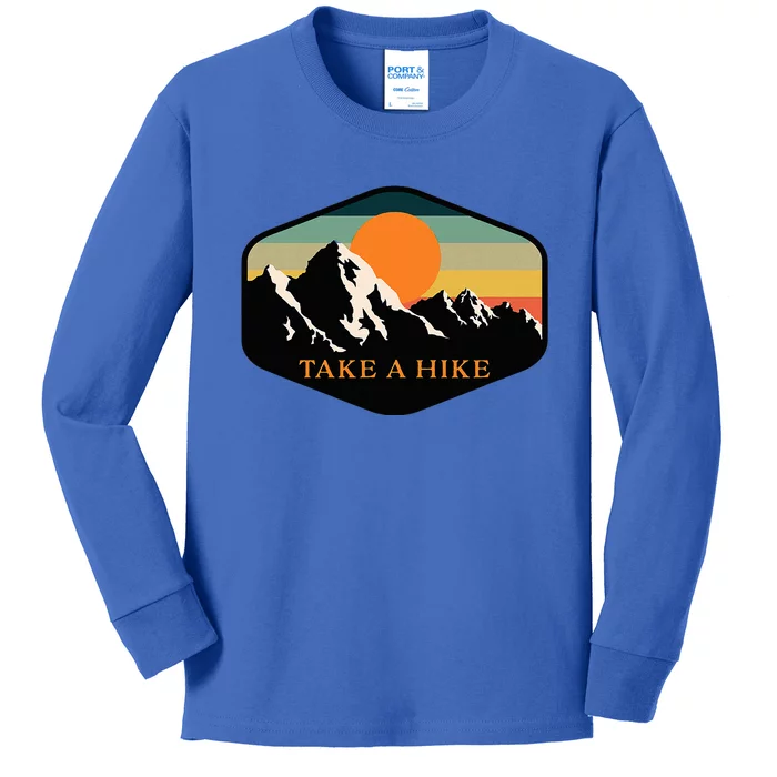 Take A Hike Retro Vintage Outdoor Hiking Kids Long Sleeve Shirt