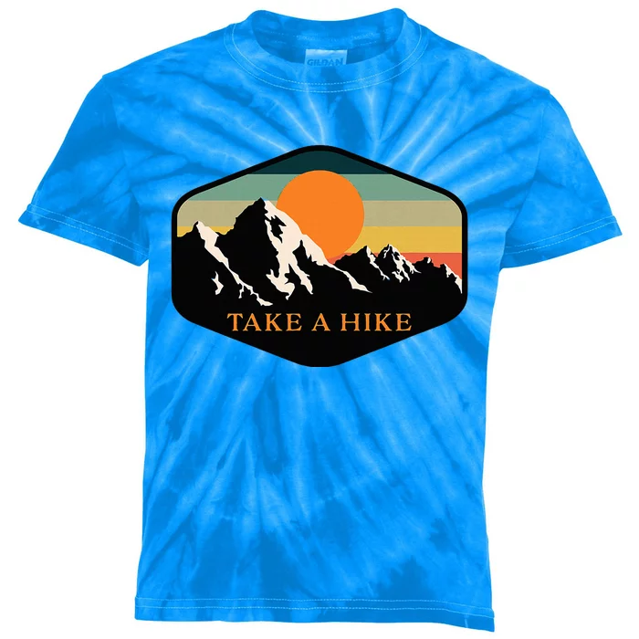 Take A Hike Retro Vintage Outdoor Hiking Kids Tie-Dye T-Shirt