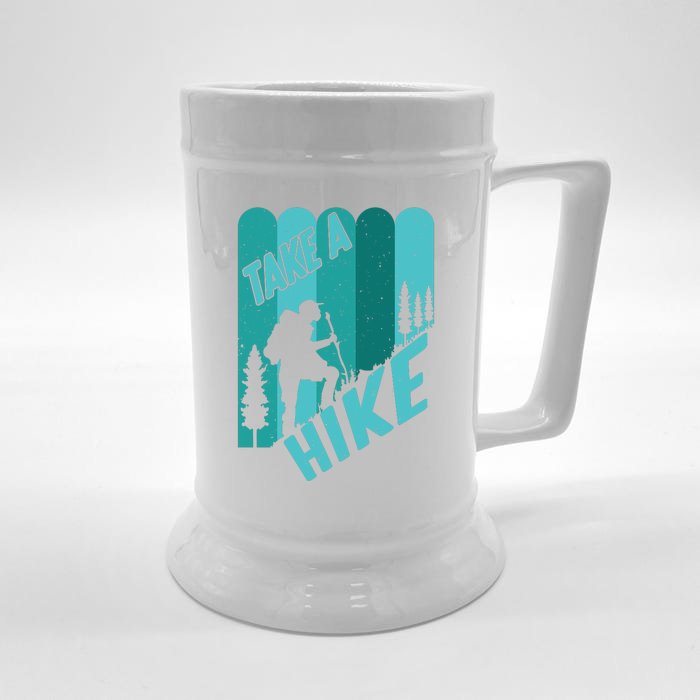 Take A Hike Walking Mountain Camping Hiking Gift Front & Back Beer Stein