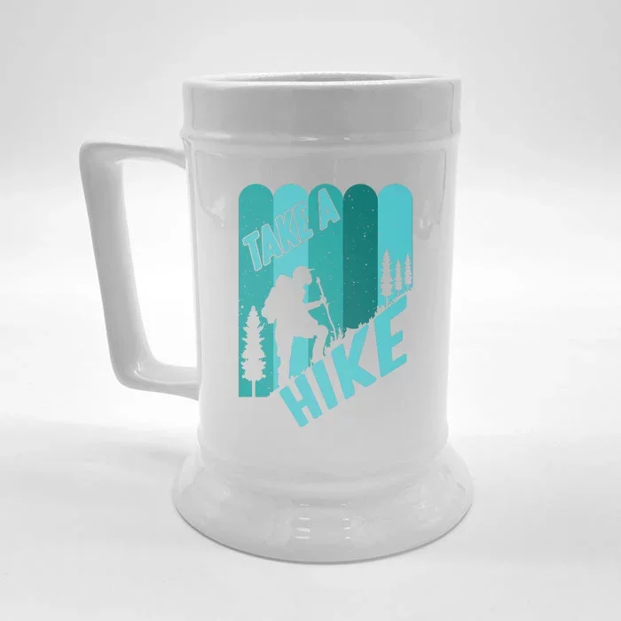 Take A Hike Walking Mountain Camping Hiking Gift Front & Back Beer Stein