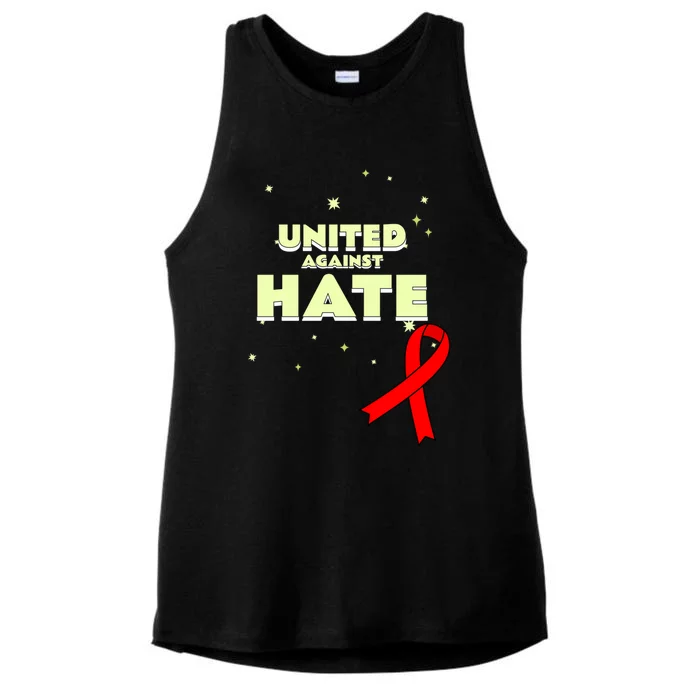 Together Against Hate World Aids Awareness Day Gift Ladies Tri-Blend Wicking Tank