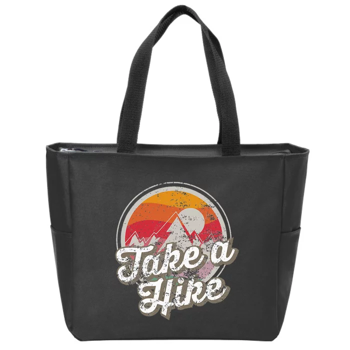 Take A Hike Retro Vintage Outdoor Hiking Zip Tote Bag