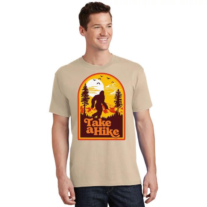 Take A Hike Bigfoot Earth Day Retro Sasquatch Hiking Camping T-Shirt