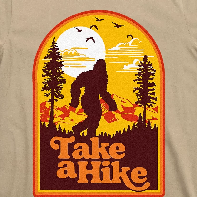 Take A Hike Bigfoot Earth Day Retro Sasquatch Hiking Camping T-Shirt