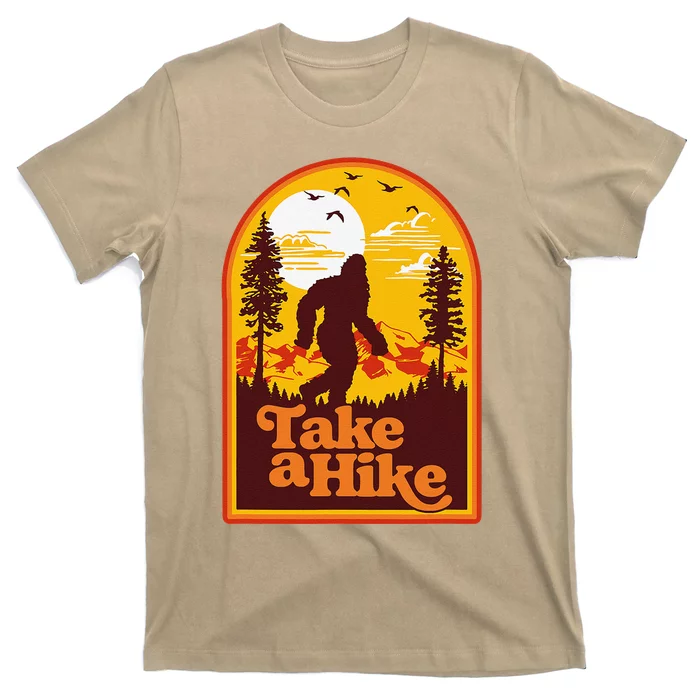 Take A Hike Bigfoot Earth Day Retro Sasquatch Hiking Camping T-Shirt