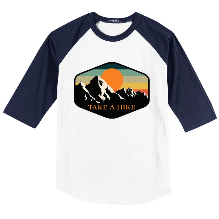 Take A Hike Retro Vintage Outdoor Hiking Baseball Sleeve Shirt