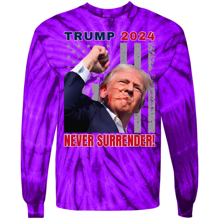 Trump Assassinated Injured In Pennsylvania July 13 2024 Tie-Dye Long Sleeve Shirt