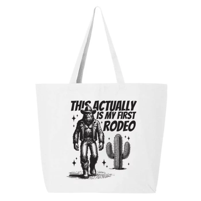 This Actually Is My First Rodeo Funny Bigfoot Cowboy Western 25L Jumbo Tote