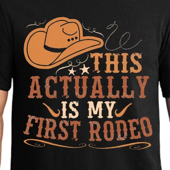 This Actually Is My First Rodeo Cowgirl Bronco Bucking Pajama Set