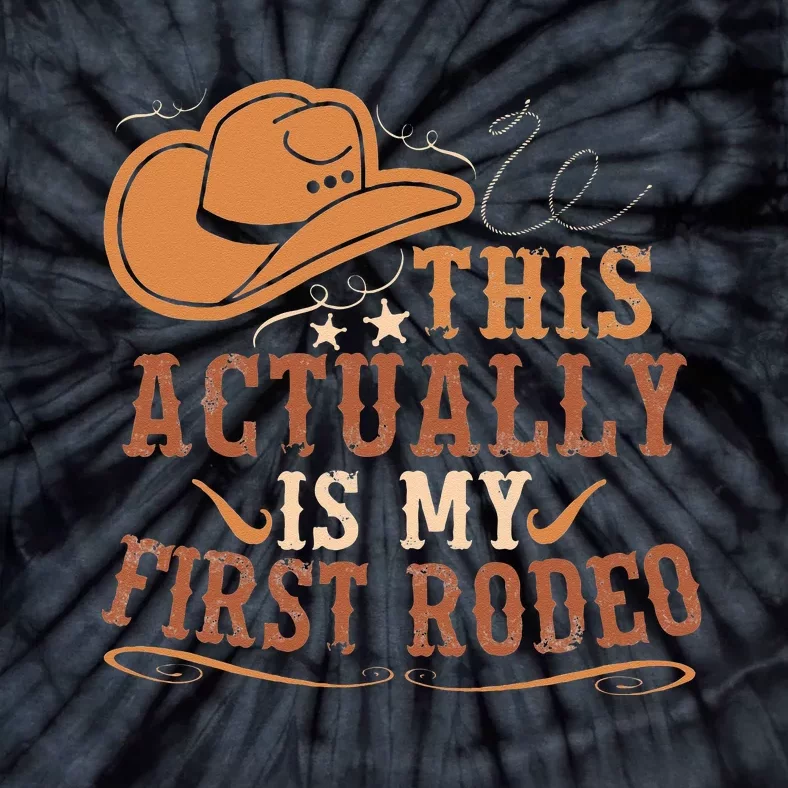 This Actually Is My First Rodeo Cowgirl Bronco Bucking Tie-Dye T-Shirt