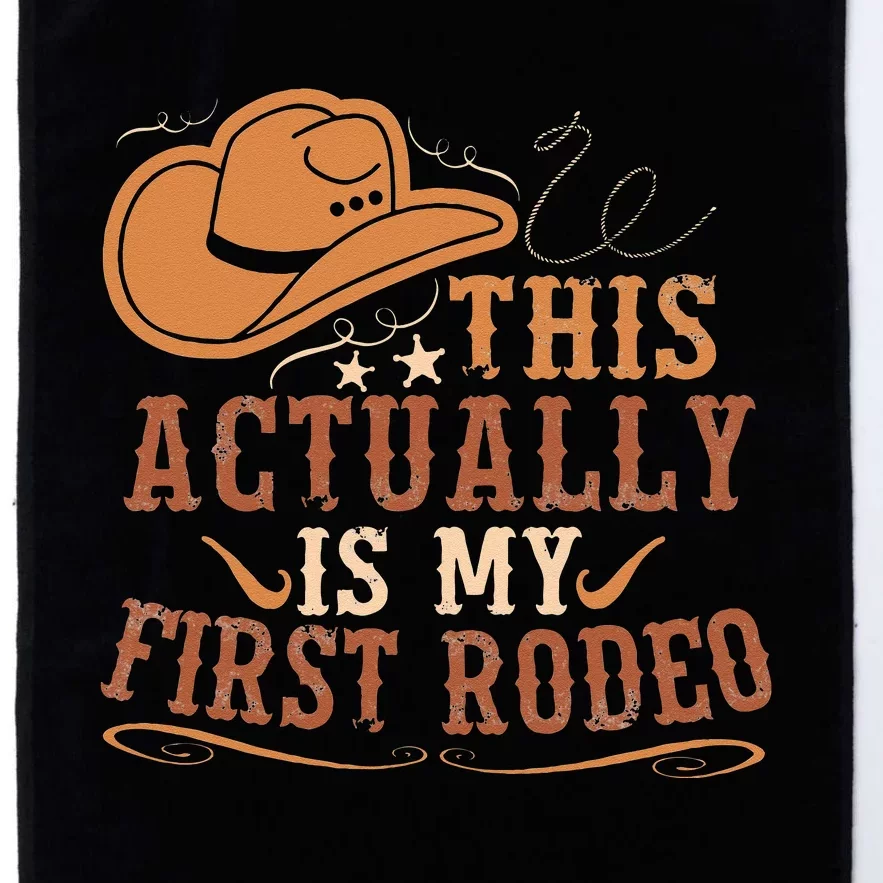 This Actually Is My First Rodeo Cowgirl Bronco Bucking Platinum Collection Golf Towel