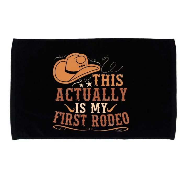 This Actually Is My First Rodeo Cowgirl Bronco Bucking Microfiber Hand Towel