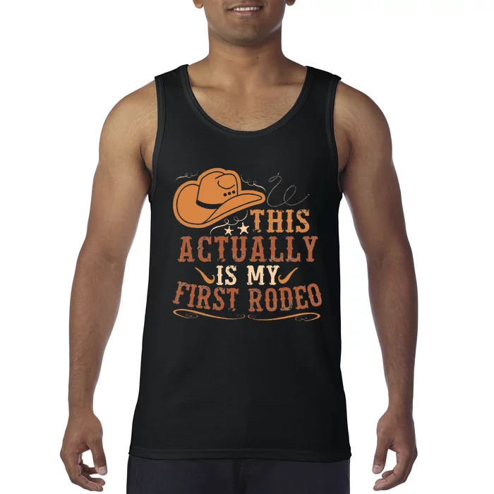 This Actually Is My First Rodeo Cowgirl Bucking Tank Top