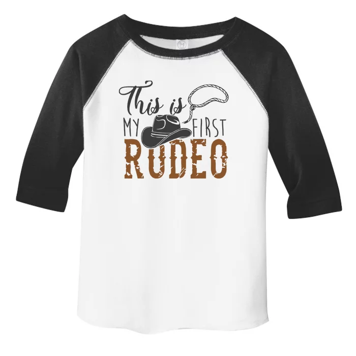 This Actually Is My First Rodeo Funny Cowboy Cowgirl Toddler Fine Jersey T-Shirt