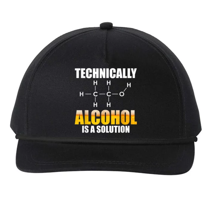 Technically Alcohol Is A Solution Chemical Formula Drinking Snapback Five-Panel Rope Hat