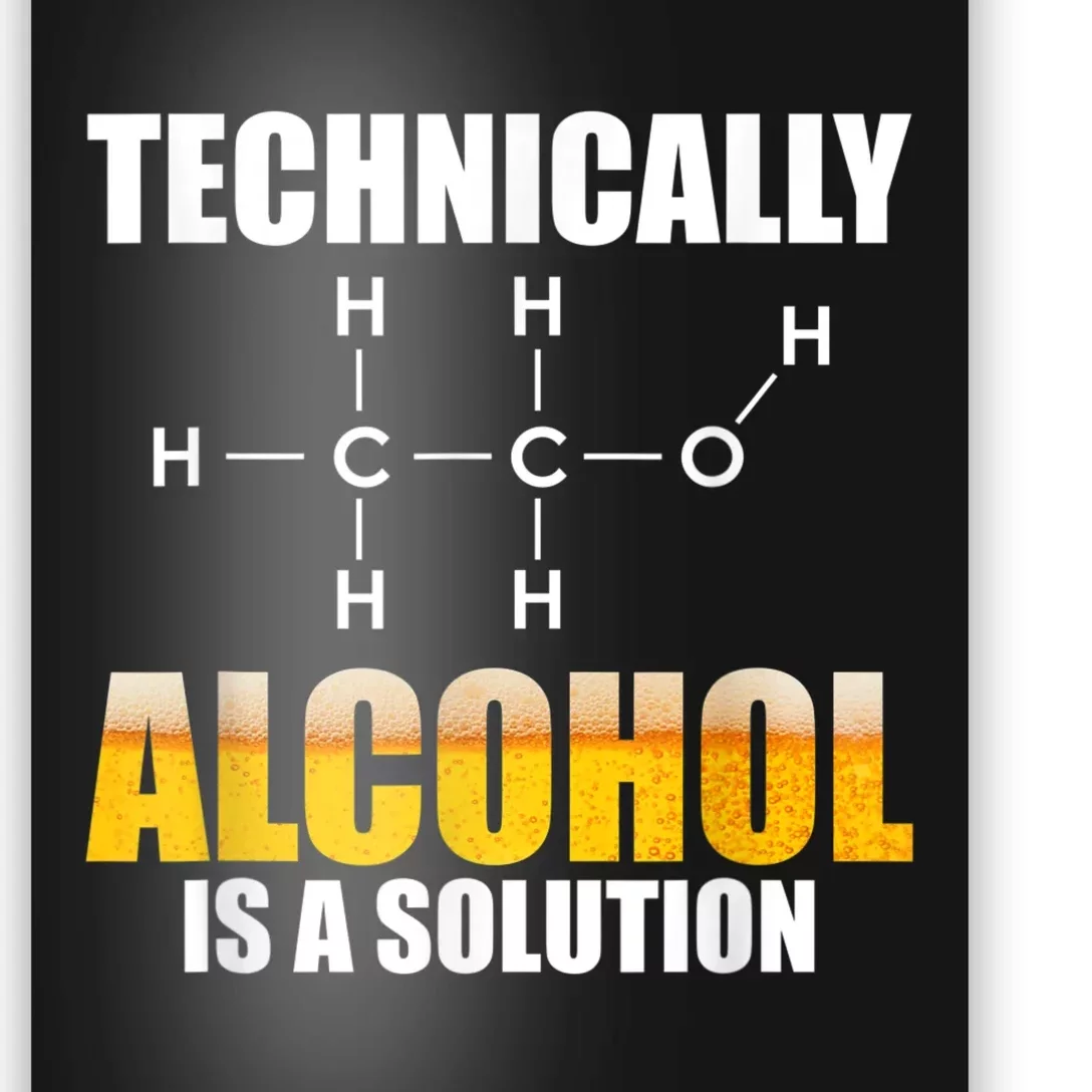 Technically Alcohol Is A Solution Chemical Formula Drinking Poster