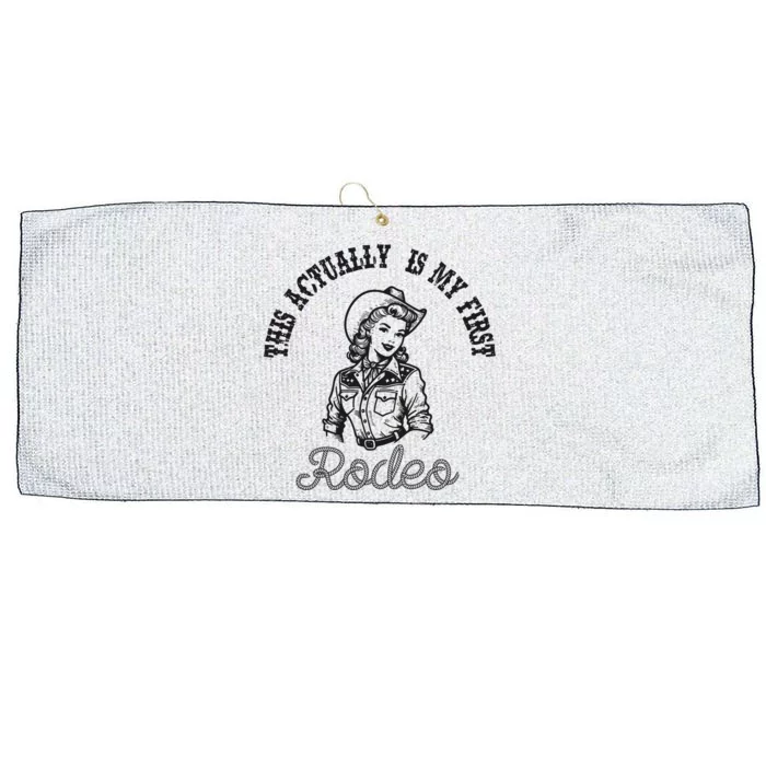 This Actually Is My First Rodeo Coastal Cowgirl Large Microfiber Waffle Golf Towel