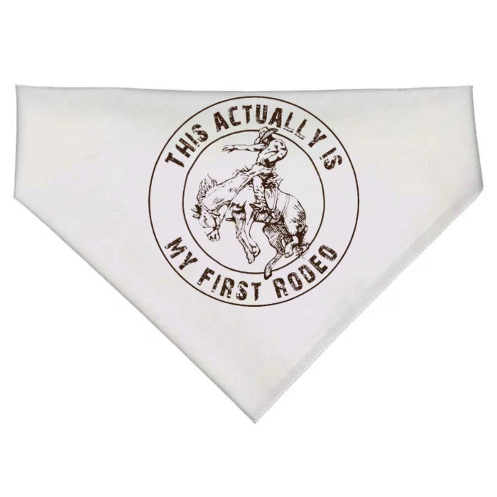 This Actually Is My First Rodeo Western Style Country USA-Made Doggie Bandana