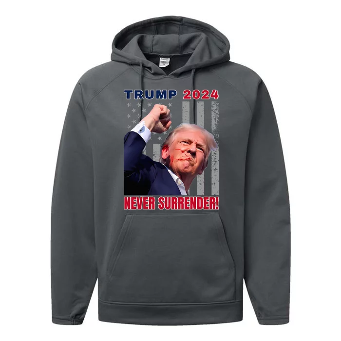 Trump Assassinated Injured In Pennsylvania July 13 2024 Performance Fleece Hoodie