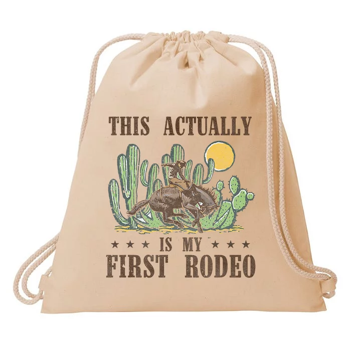 This Actually Is My First Rodeo Western Country Southern Drawstring Bag