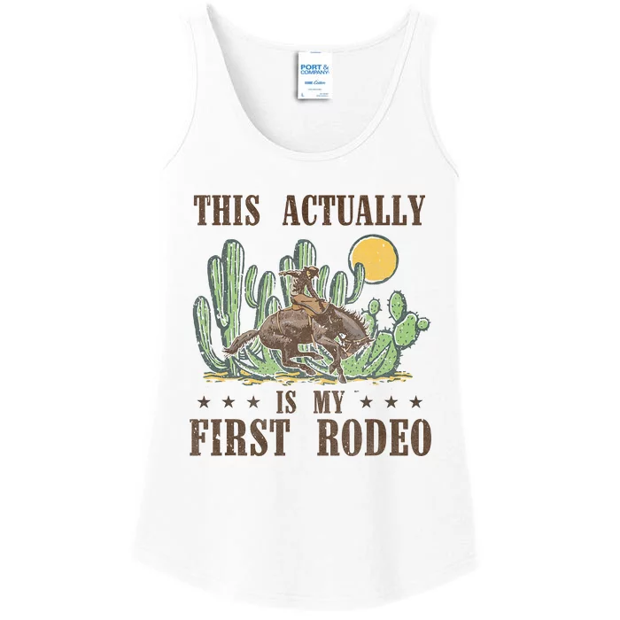 This Actually Is My First Rodeo Western Country Southern Ladies Essential Tank