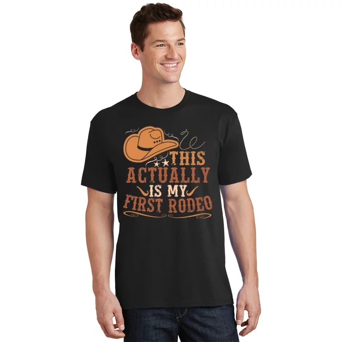 This Actually Is My First Rodeo Cowgirl Bronco Bucking T-Shirt