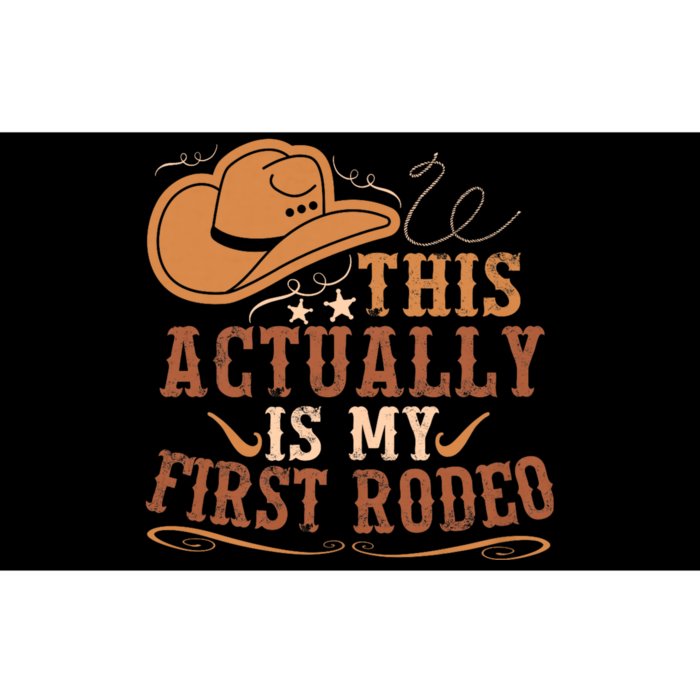 This Actually Is My First Rodeo Cowgirl Bronco Bucking Bumper Sticker