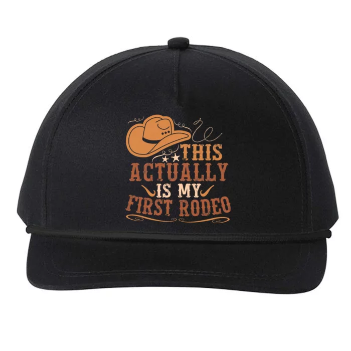 This Actually Is My First Rodeo Cowgirl Bronco Bucking Snapback Five-Panel Rope Hat