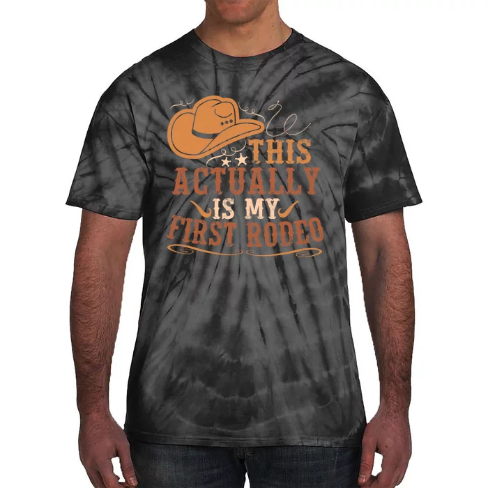 This Actually Is My First Rodeo Cowgirl Bronco Bucking Tie-Dye T-Shirt