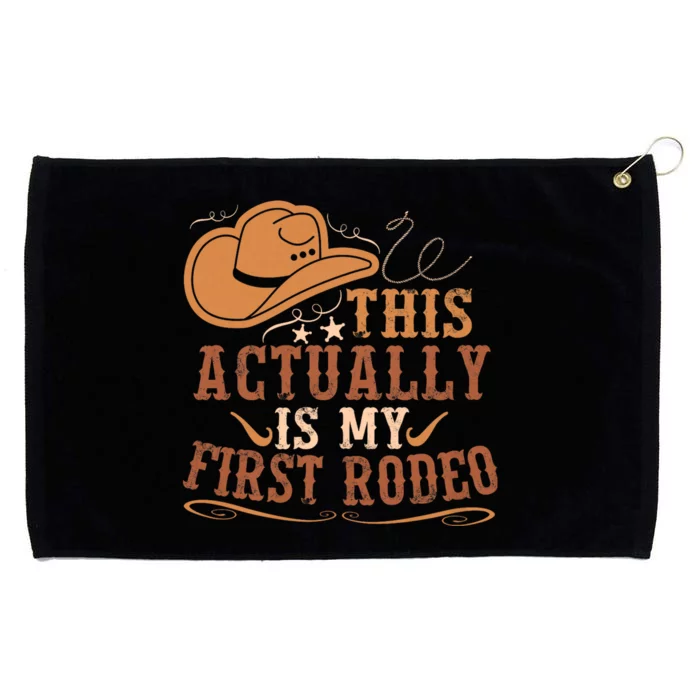 This Actually Is My First Rodeo Cowgirl Bronco Bucking Grommeted Golf Towel