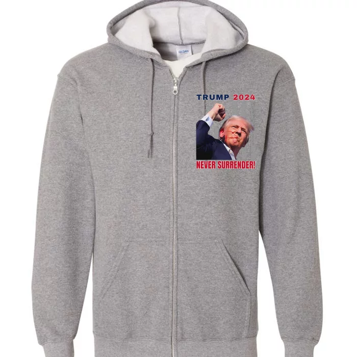 Trump Assassinated Injured Pennsylvania 2024 Design Full Zip Hoodie