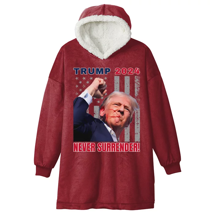 Trump Assassinated Injured Pennsylvania 2024 Design Hooded Wearable Blanket