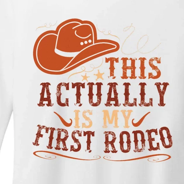 This Actually Is My First Rodeo Cowgirl Bucking Womens CVC Long Sleeve Shirt