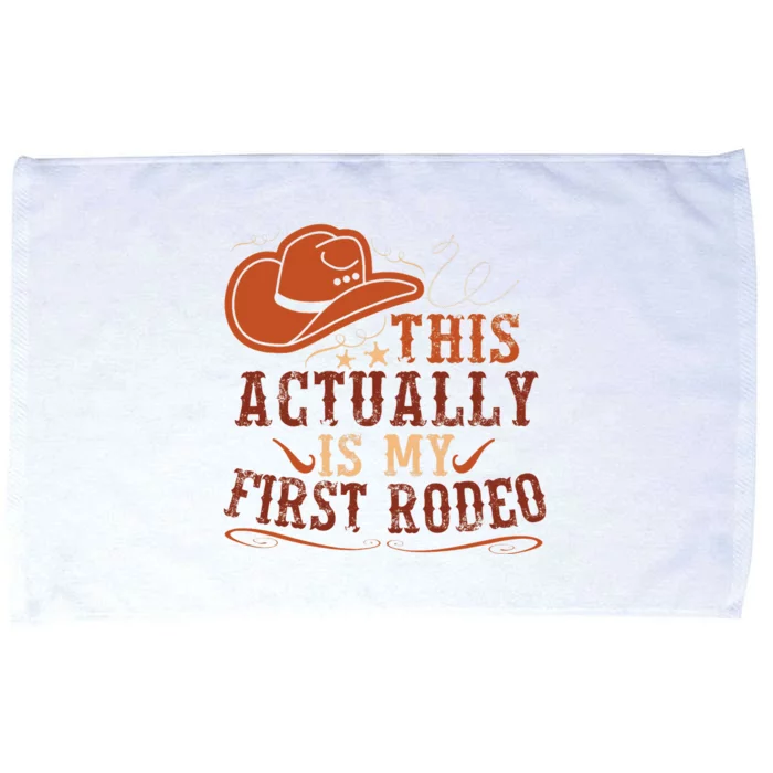 This Actually Is My First Rodeo Cowgirl Bucking Microfiber Hand Towel