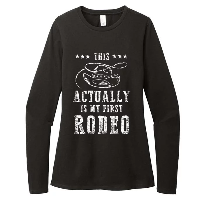 This Actually Is My First Rodeo Cowboy Vintage Womens CVC Long Sleeve Shirt