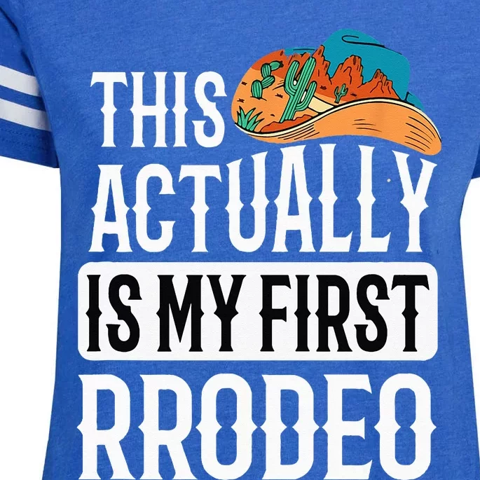 This Actually Is My First Rodeo Enza Ladies Jersey Football T-Shirt