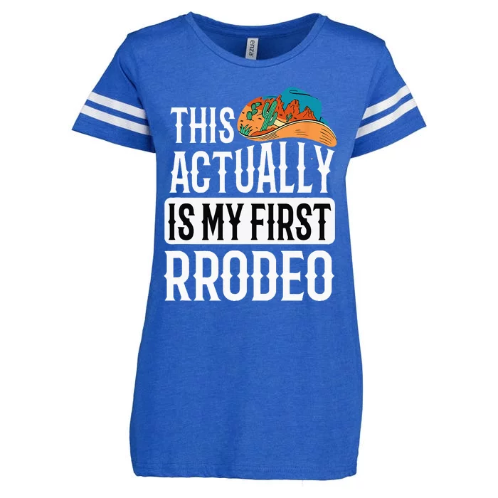 This Actually Is My First Rodeo Enza Ladies Jersey Football T-Shirt