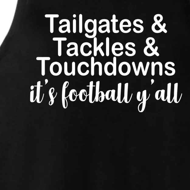 Tailgates Tackles Touchdowns Football All Day Ladies Tri-Blend Wicking Tank