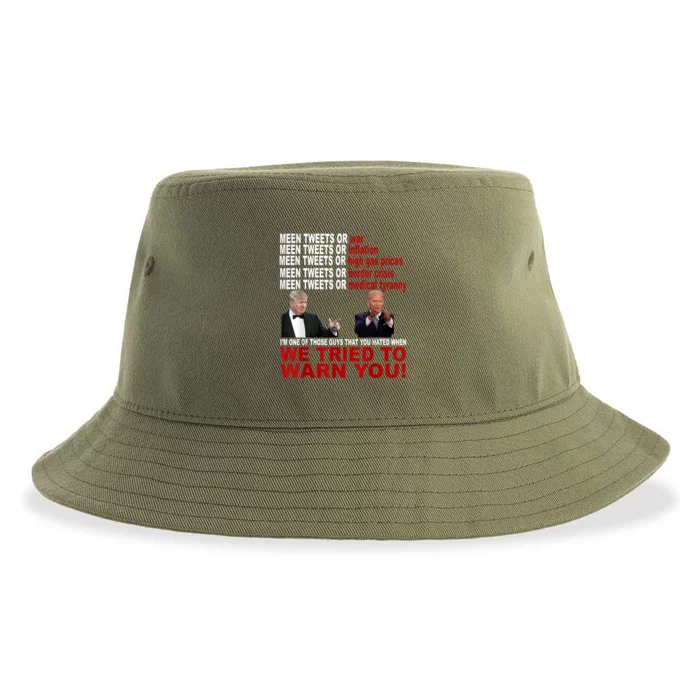 Trump And Joe Biden We Tried To Warn You Republican Pride Sustainable Bucket Hat